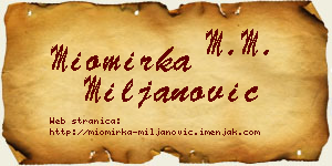 Miomirka Miljanović vizit kartica